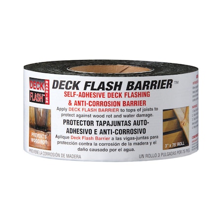 Deck Flash Barrier Deck Flash 3 in. W X 75 ft. L Tape Self Adhesive Deck Flashing Black DFB375